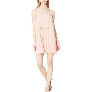 BCBGeneration Women's Sleeveless Sunburst Hi Low Pleated Dress Rose Smoke XL